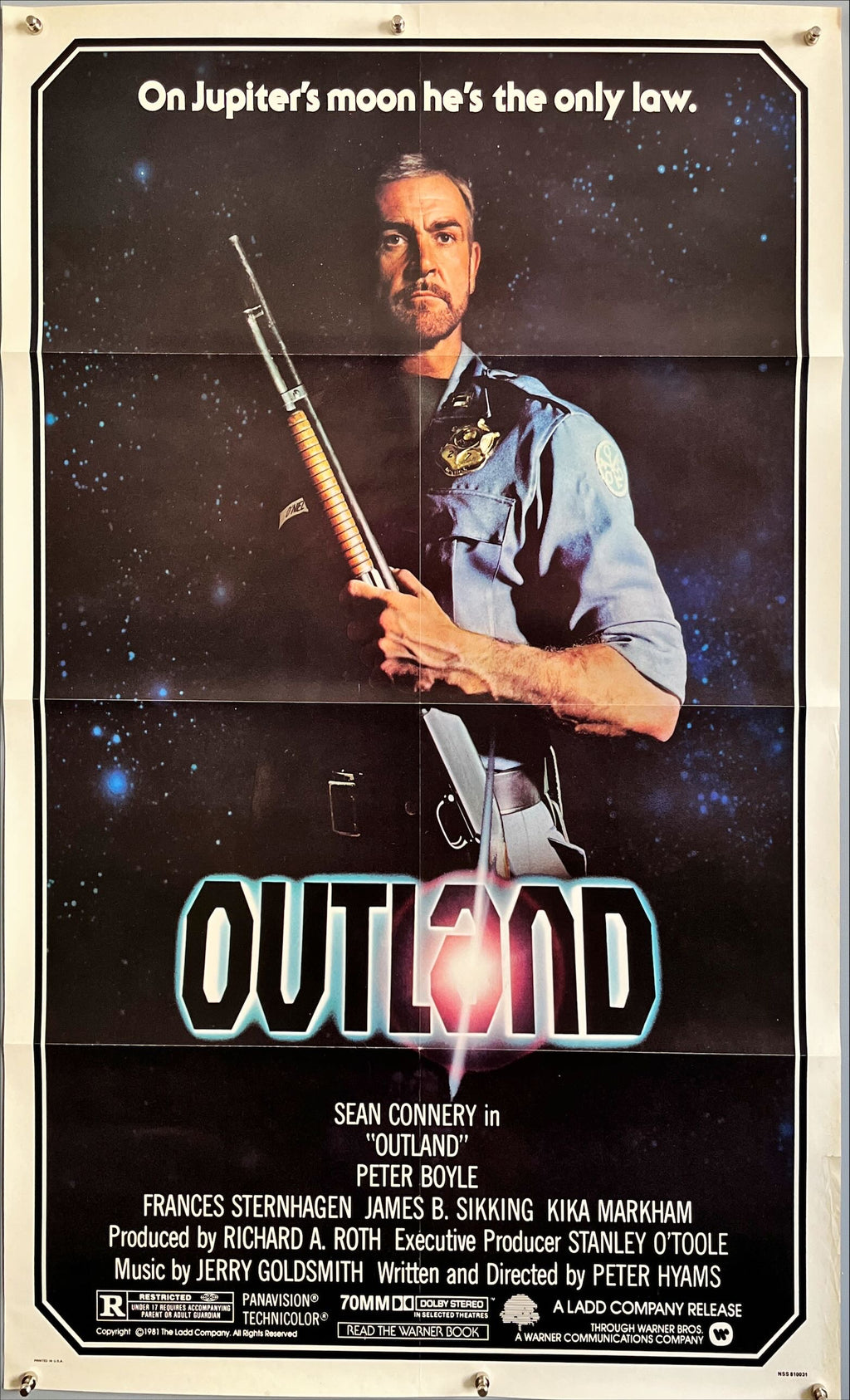 Outland, 1sh 1981 Sean Connery is the only law on Jupiter's moon