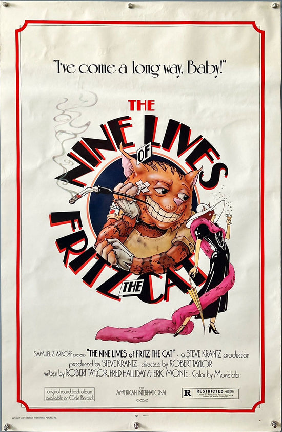 The nine lives of Fritz, the cat, 1sh 1974 Robert Crumb, great art of smoking cartoon feline