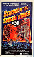 Revenge of the Shogun women, 1sh 1982 cool 3-D artwork of female ninjas on theater screen