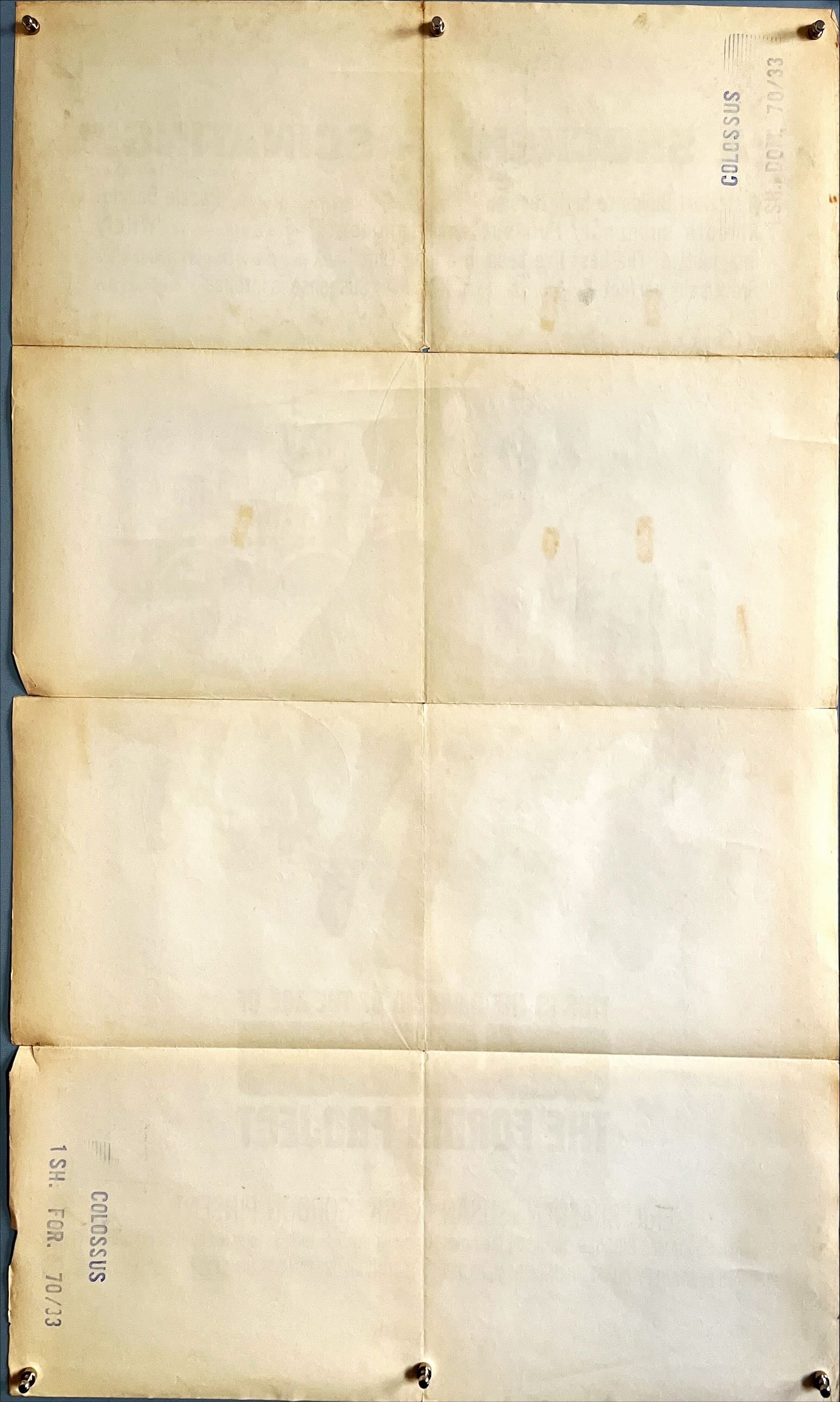 Colossus the Forbin Project, 1sh 1970 the day man built himself out of existence