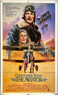 The aviator, 1sh '85 art of airplane pilot Christopher Reeve & Rosanna Arquette by Manchess