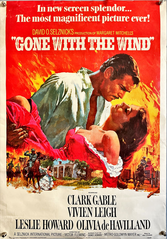 Going with the wind, commercial poster portal publications, 20x28 1976 Clark Gable, Vivien Leigh