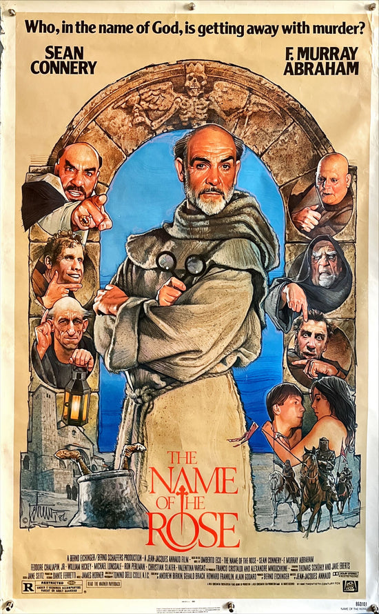 The name of the rose, 1sh 1986 Der Name der Rose, great Drew Struzan art of Sean Connery as monk