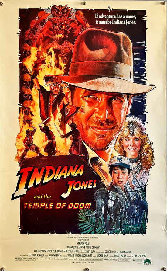 Indiana Jones and the Temple of doom, 1sh 1984 Harrison Ford, Kate Capshaw, Drew Struzan art