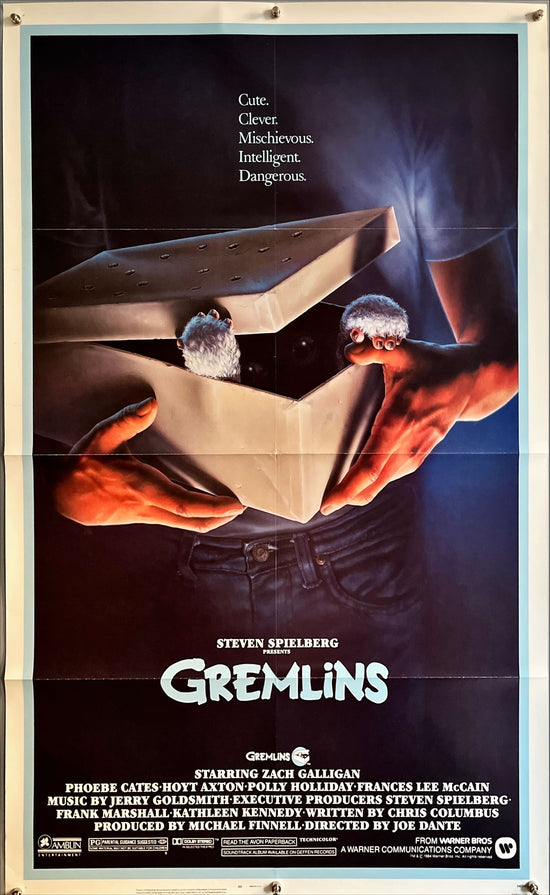 Gremlins,  1sh 1984 cute, clever, mischievous, dangerous, Joe Dante Christmas horror comedy