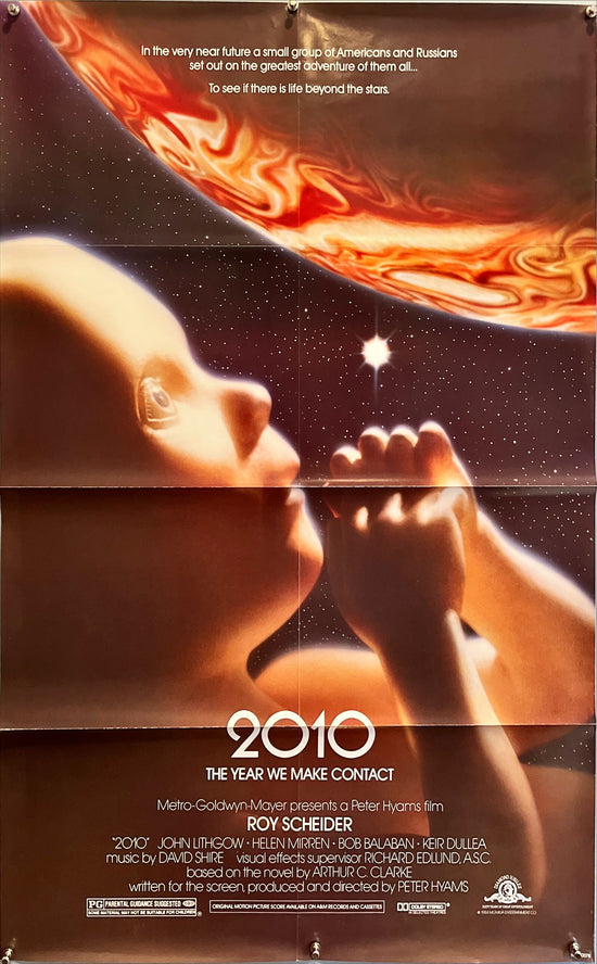 2010 -1sh 1984 sequel to 2001: A Space Odyssey, full bleed image of the starchild & Jupiter