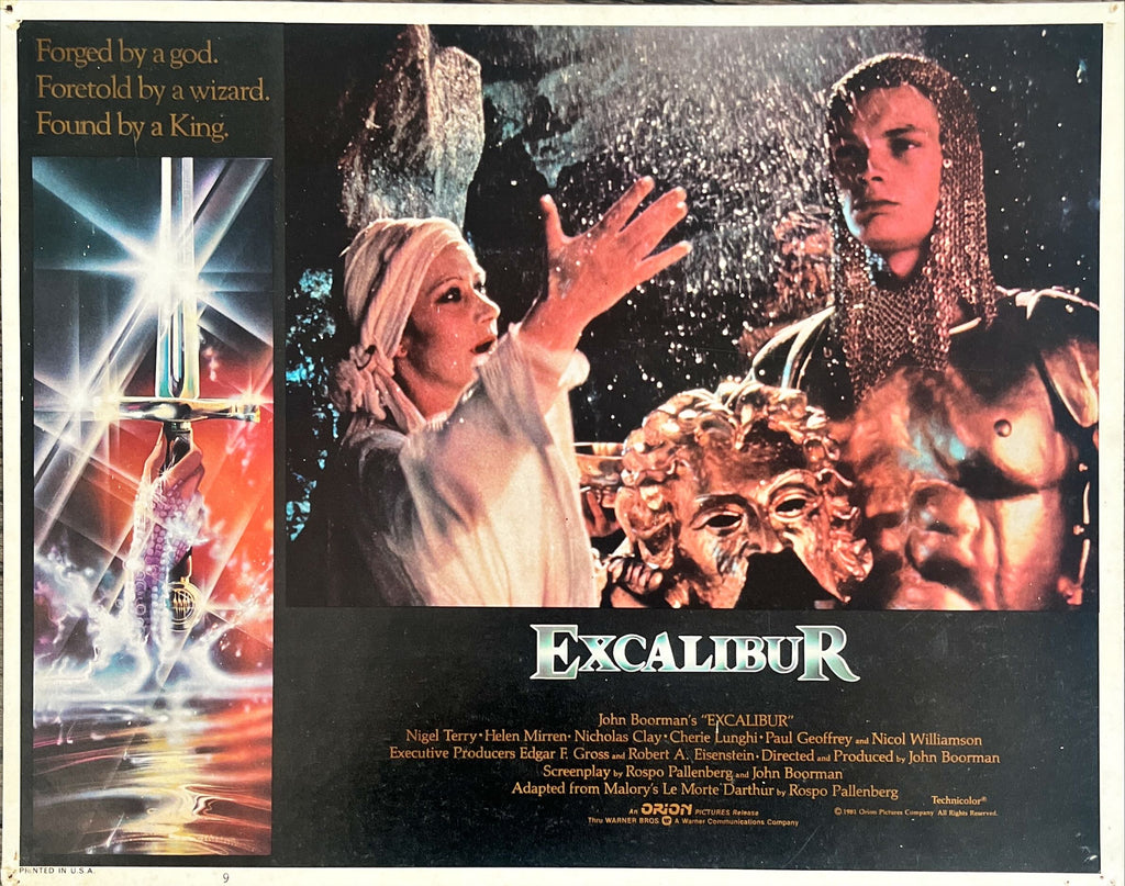 Excalibur 4 lobby card set, LCs 1981 John Boorman, Nicholas Clay, Nigel Terry as King Arthur