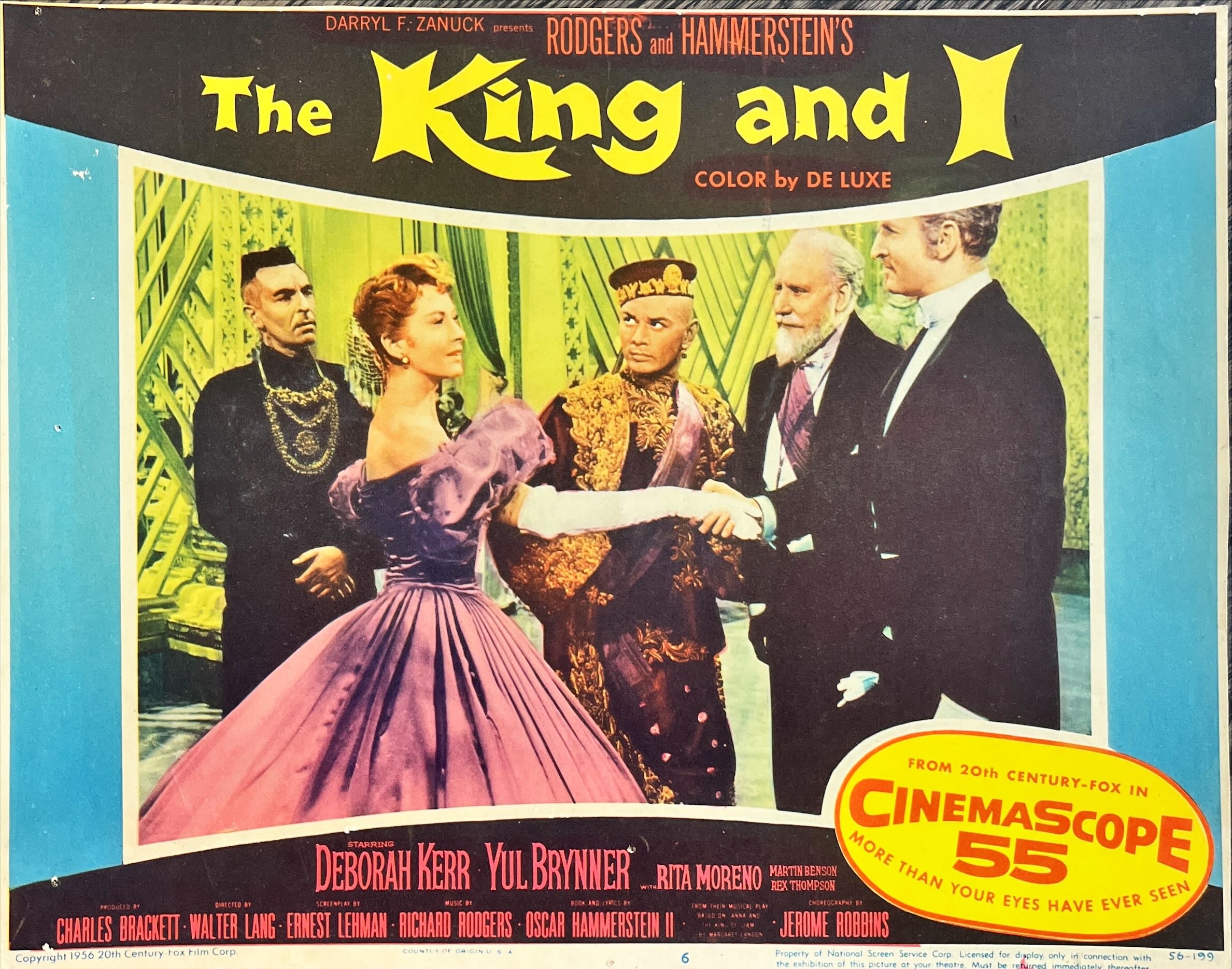 The king and I, LC #6 1956 Deborah Kerr, Yul Brynner in Rodgers and  Hammerstein's musical
