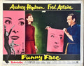 Funny face, LC #2 R1965 Fred Astaire shows Audrey Hepburn pink c/u print of her face, rare