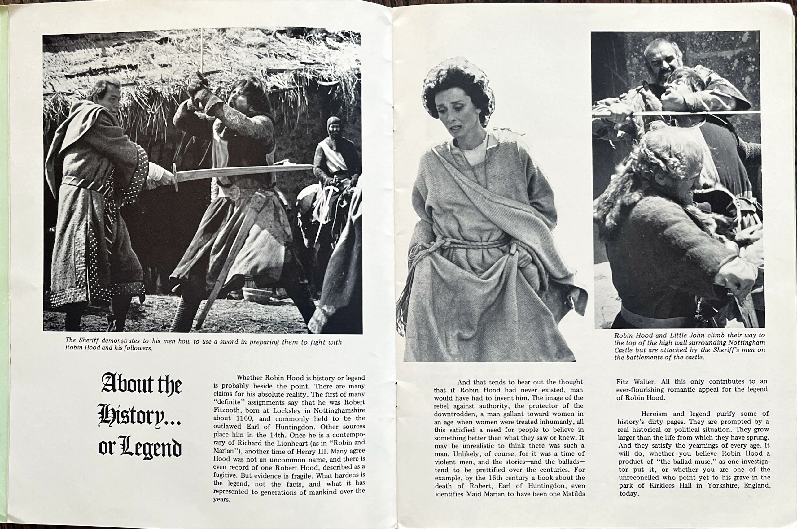 Robin and Marion souvenir program book 1976 art of Shaw, Connery & Hepburn by Drew Struzan