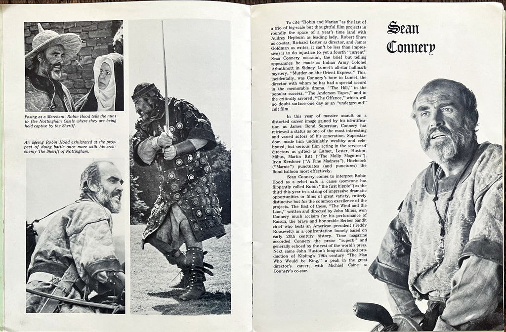 Robin and Marion souvenir program book 1976 art of Shaw, Connery & Hepburn by Drew Struzan