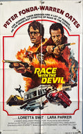 Race with the devil , int'l style A 1sh 1975 Peter Fonda & Oates are burning bridges & rubber