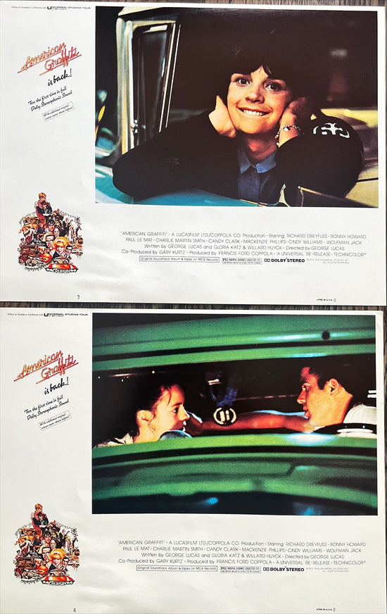 American graffiti lobby cards R1978 George Lucas, great wacky Mort Drucker artwork of cast & images