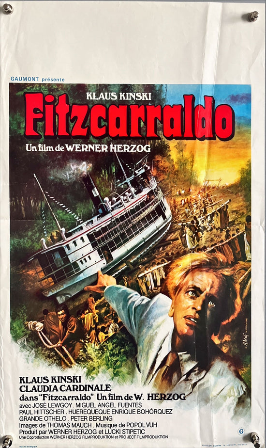 Fitzcarraldo Belgian Belgian 1982 cool art of Klaus Kinski by Jean Mascii, directed by Werner Herzog