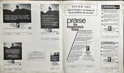 Rosemary‘s baby press book,  pressbook 1968 Roman Polanski, Mia Farrow, creepy baby carriage horror image