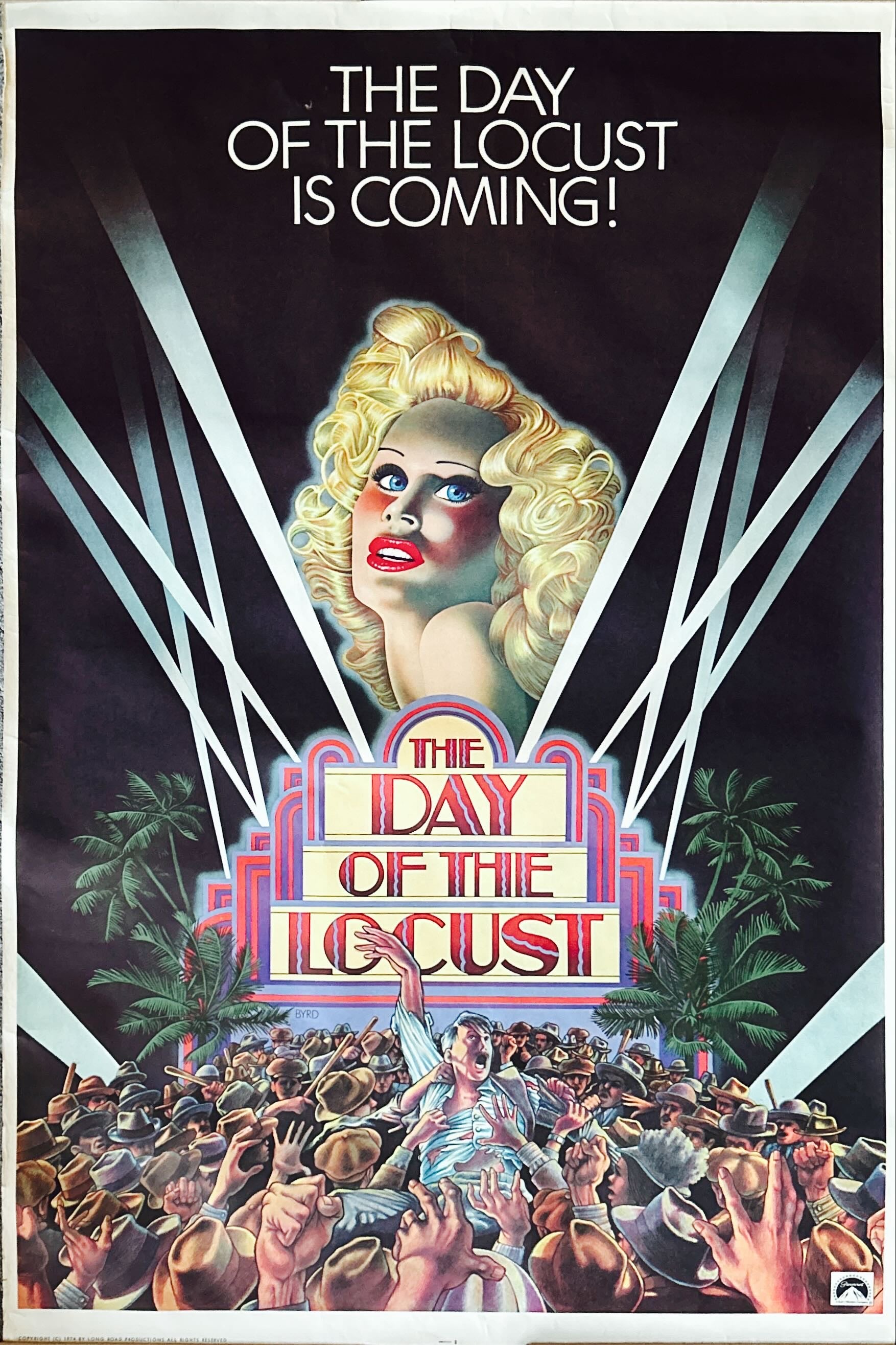 The Day of the Locust, teaser 1 sheet poster 1975 #Rolled