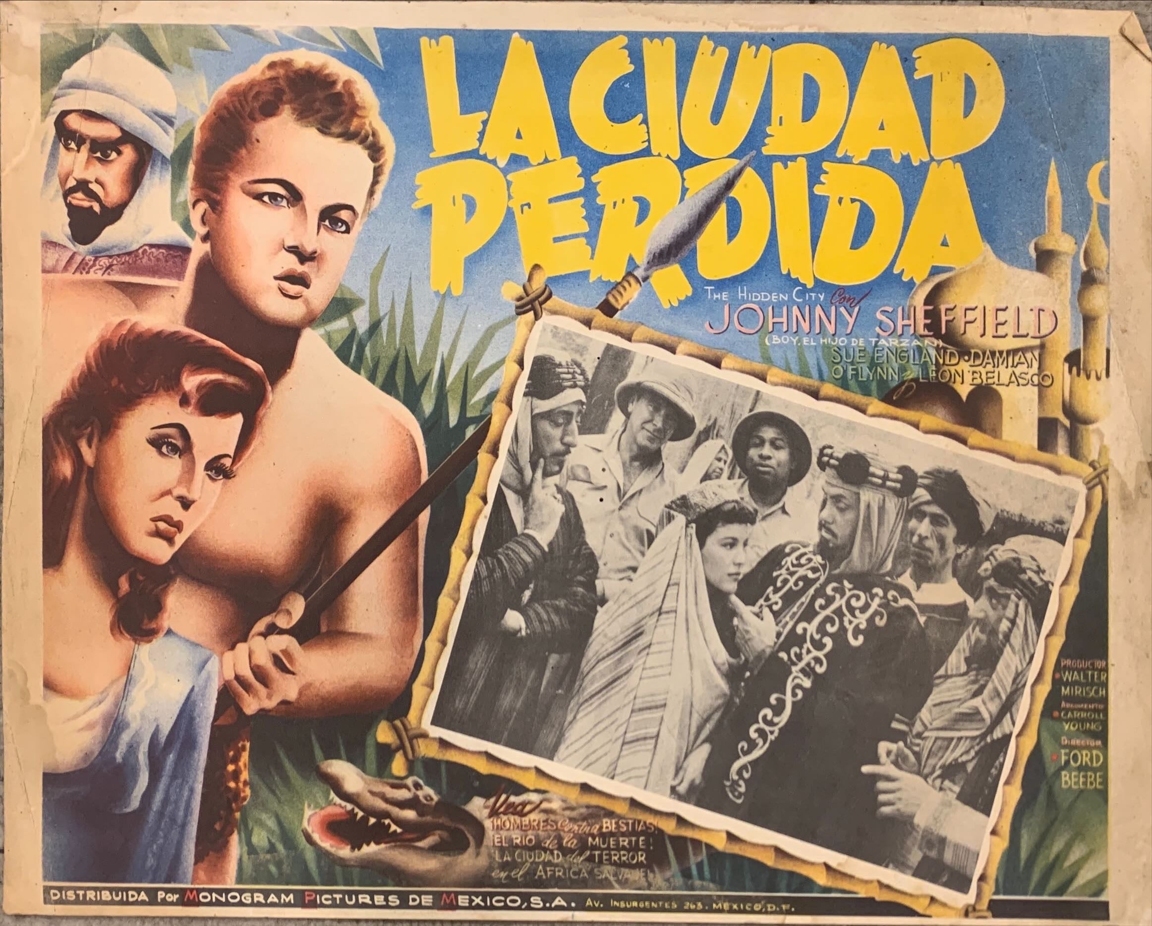 The Hidden City, Mexican Lobby Card, '50 Johnny Sheffield as Bomba the Jungle Boy