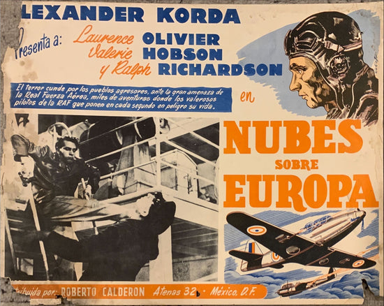 Clouds Over Europe, Mexican Lobby Card, Laurence Olivier 1939