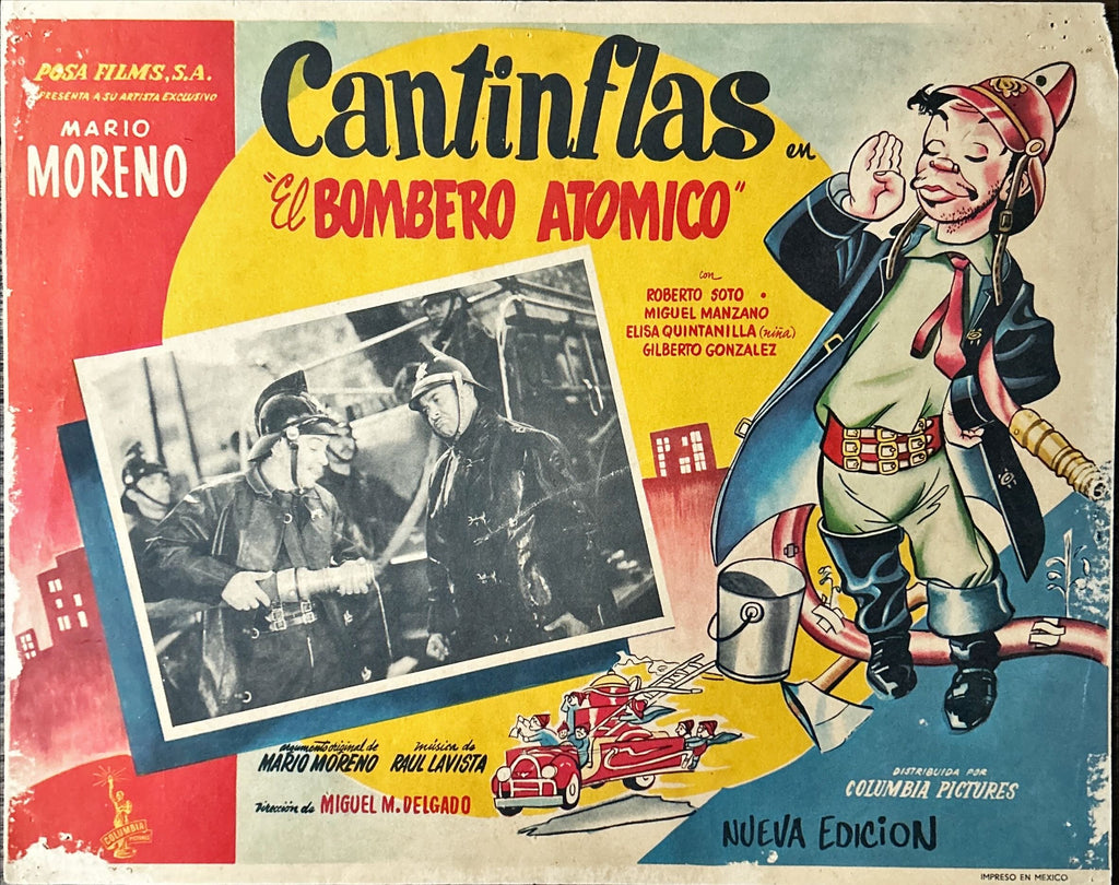 El Bombero Atomico (1952) 2x Lobby Cards - MX, Cantinflas