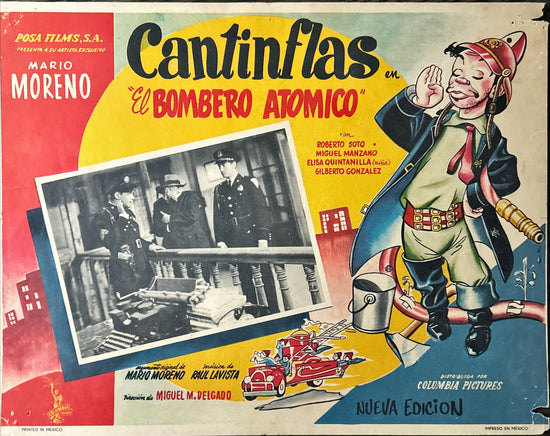 El Bombero Atomico (1952) 2x Lobby Cards - MX, Cantinflas