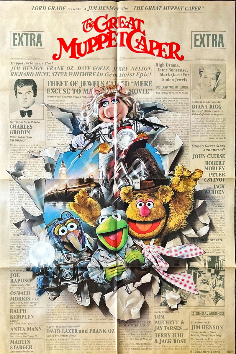 The Great Muppet Caper (1981) One Sheet Movie Poster - Jim Henson, Drew Struzan Art