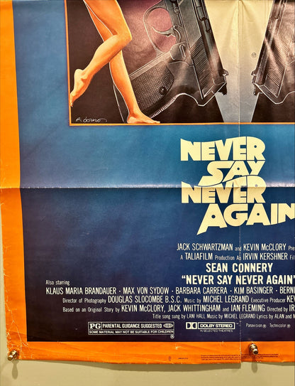 Never say Never Again, 1sh 1983 art of Sean Connery as James Bond 007 by Obrero