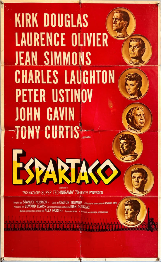 Spartacus, Spanish/US 1sh 1960 Stanley Kubrick, Reynold Brown coin art + Saul Bass art