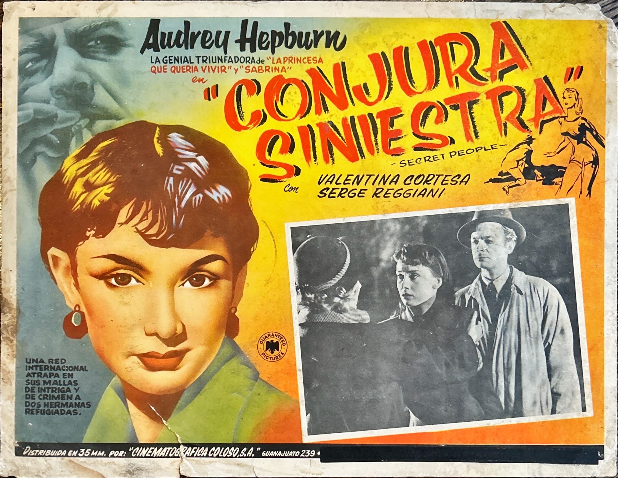 Secret People (1950) 3x Lobby Cards - R'51 Audrey Hepburn MX