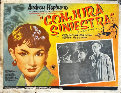 Secret People (1950) 3x Lobby Cards - R'51 Audrey Hepburn MX