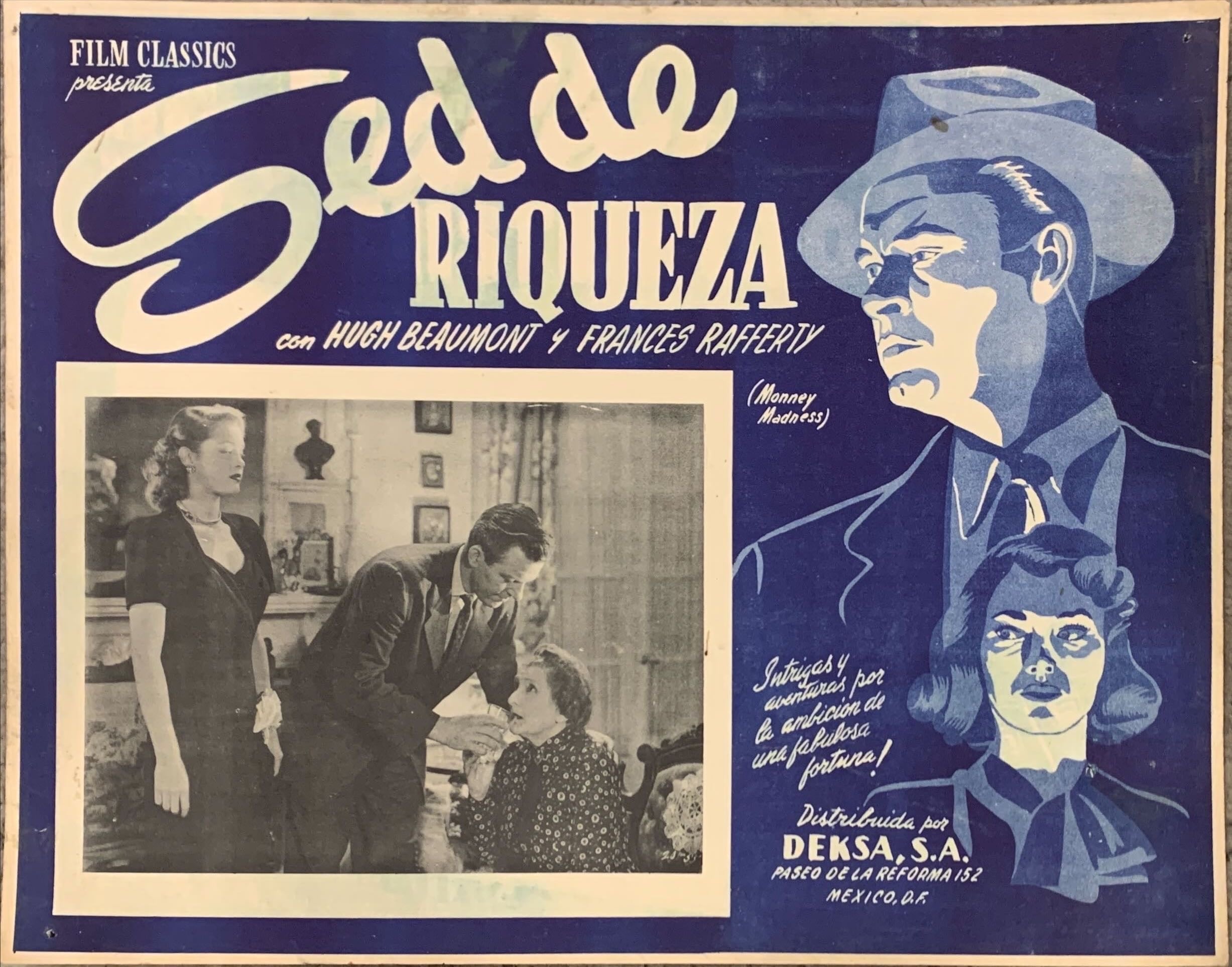 Money Madness, Mexican Lobby Card, '48 Hugh Beaumont