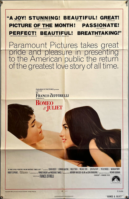 Romeo and Juliet reviews style, R1973 Franco Zeffirelli's version of William Shakespeare's play