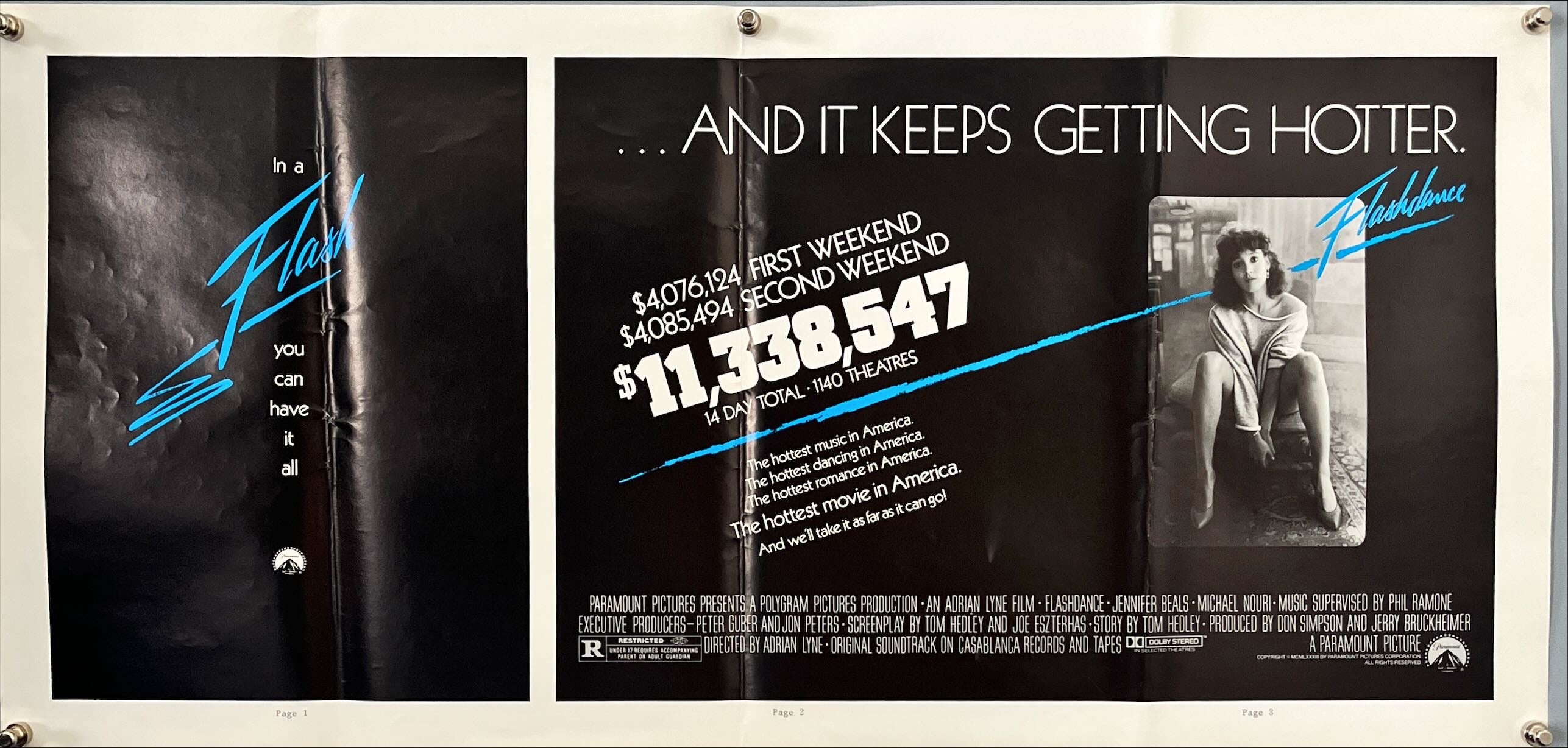 Flashdance (1983) – Rare Original U.S. Box Office Theatrical Poster (18x24”)