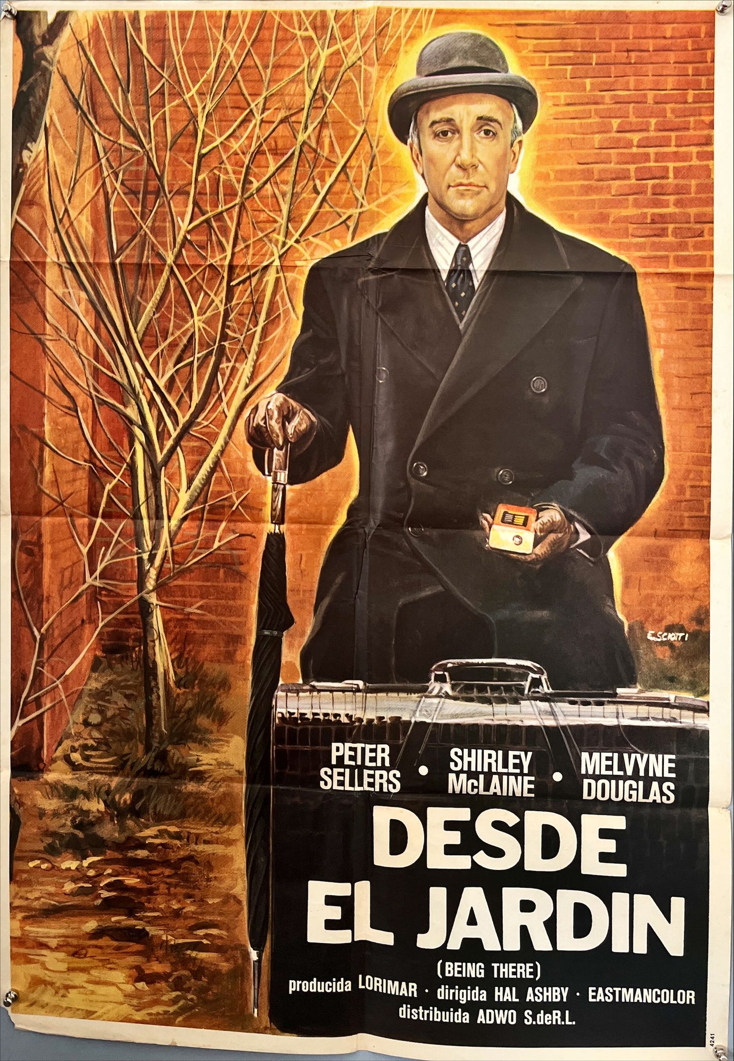 Being There (1979) Original Spanish Theatrical Poster (70 x 100 cm) – Peter Sellers – Directed by Hal Ashby – Rare Hand-Painted Art by E. Sciotti