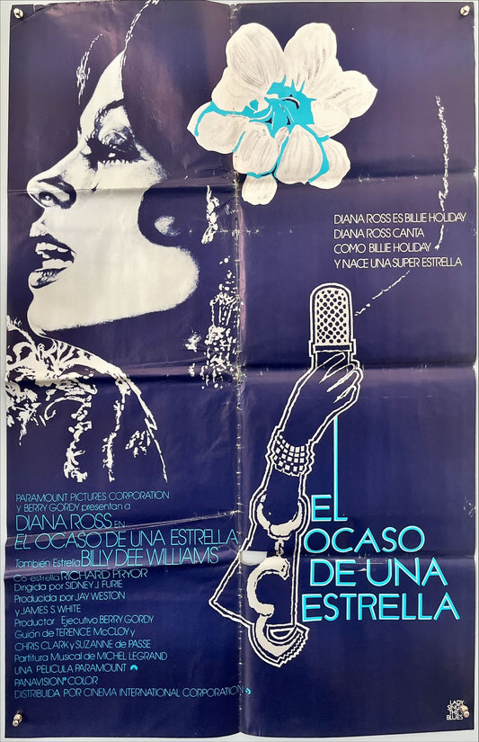 Lady Sings the Blues (1972) Original Mexican Movie Poster – Diana Ross as Billie Holiday, Paramount Pictures, 1970s Release