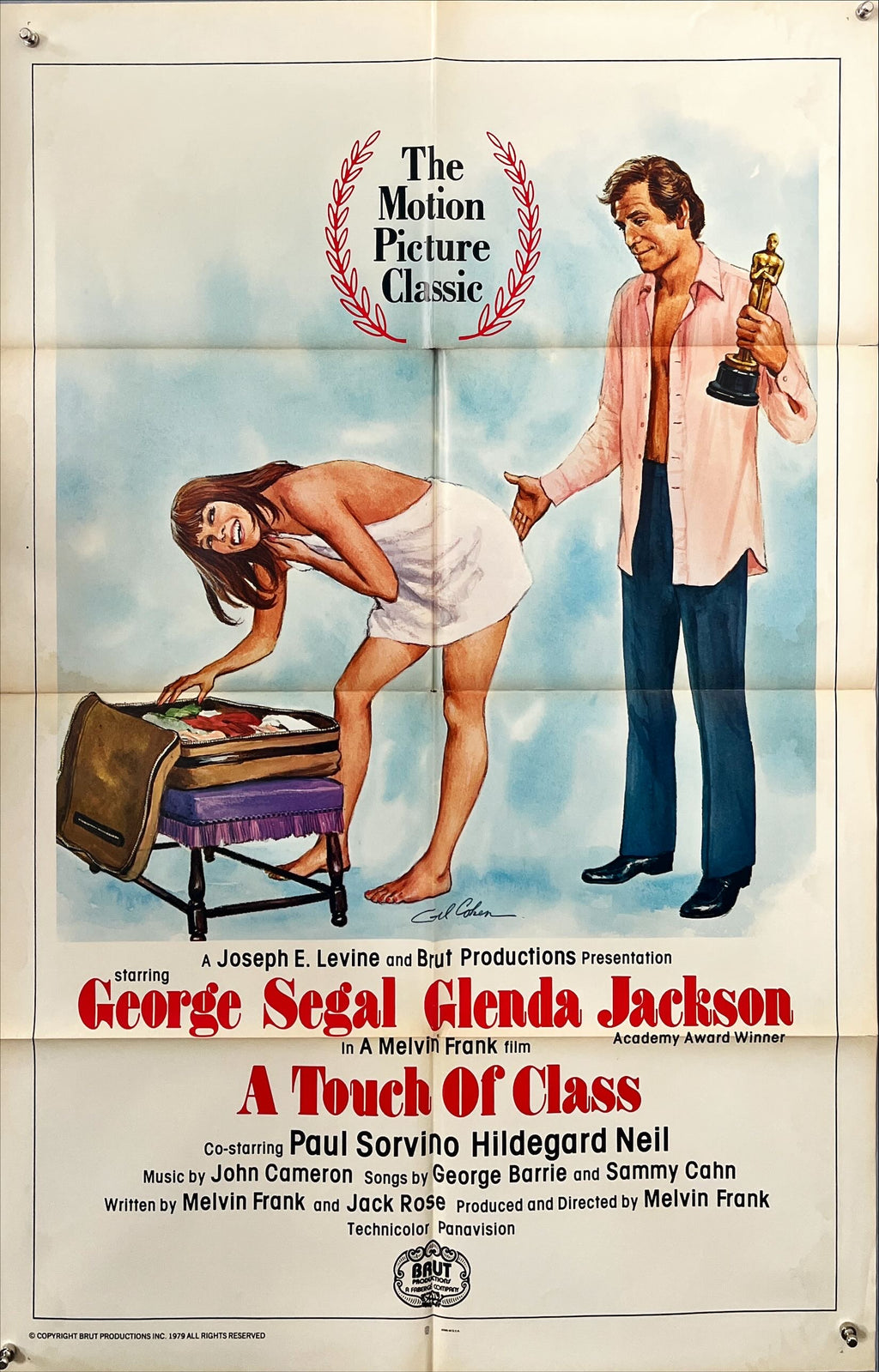 A Touch of Class (1973) – Original U.S. One-Sheet Movie Poster | Illustrated Art | Glenda Jackson & George Segal