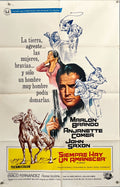 The Appaloosa (Siempre Hay Un Amanecer) – 1966 Original Mexican One-Sheet Movie Poster (27x41”) | Marlon Brando Western | Folded | Universal Pictures