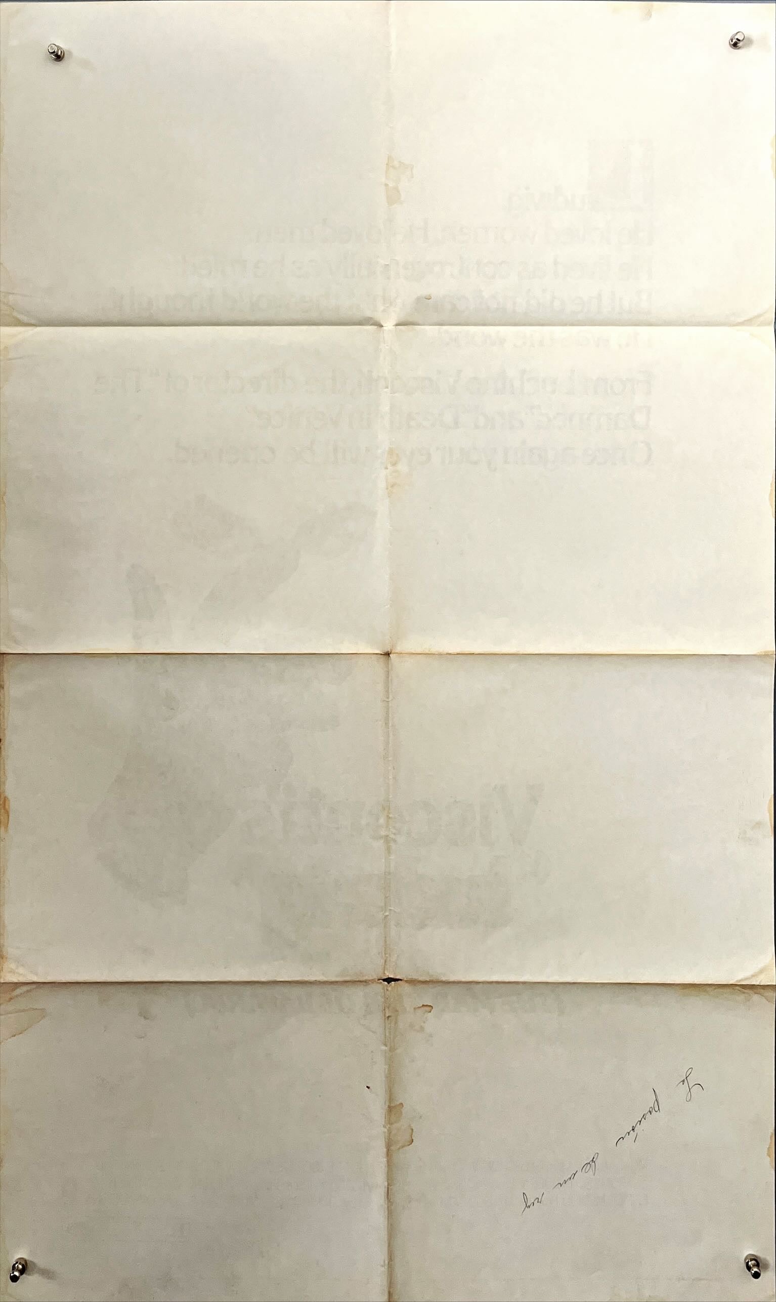 Ludwig (1972) – Original US One Sheet Movie Poster – MGM – Folded