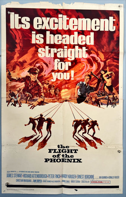 The Flight of the Phoenix (1965) – Original U.S. One-Sheet Movie Poster (27 x 41 in.) – 20th Century Fox – Folded