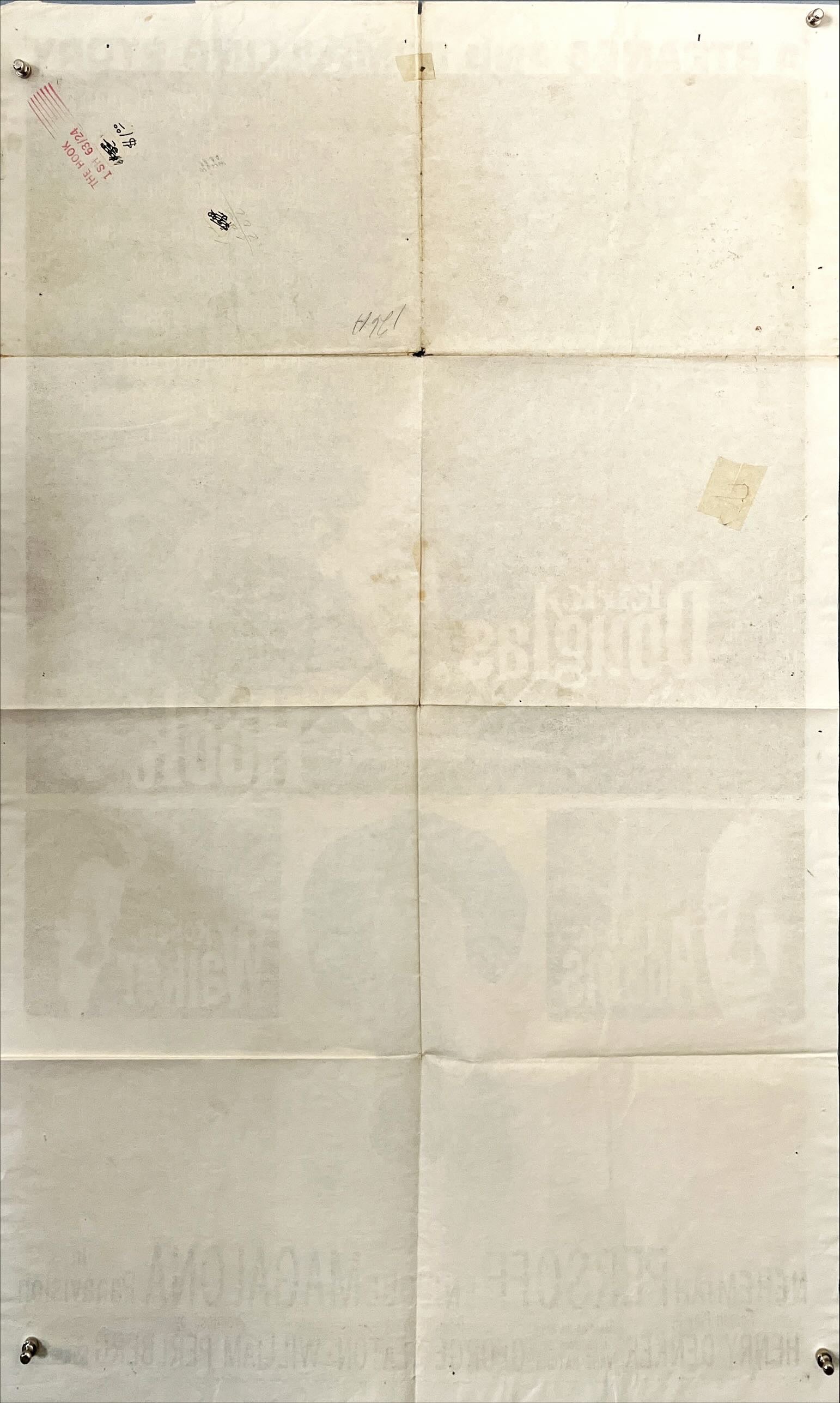 The Hook (1963) – Original One Sheet Movie Poster, Kirk Douglas