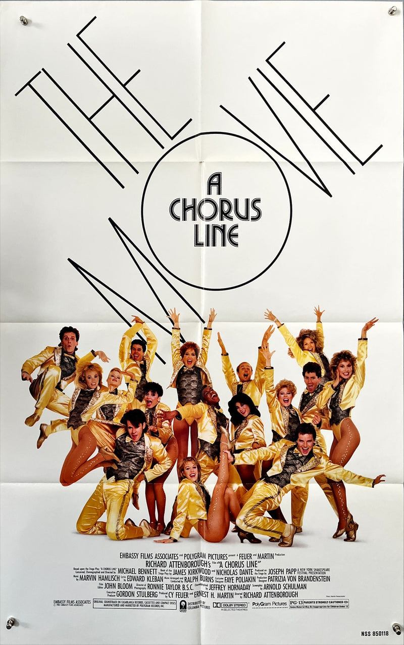 A Chorus Line (1985) Original U.S. One Sheet Movie Poster – Michael Douglas, Directed by Richard Attenborough, Folded Musical Classic