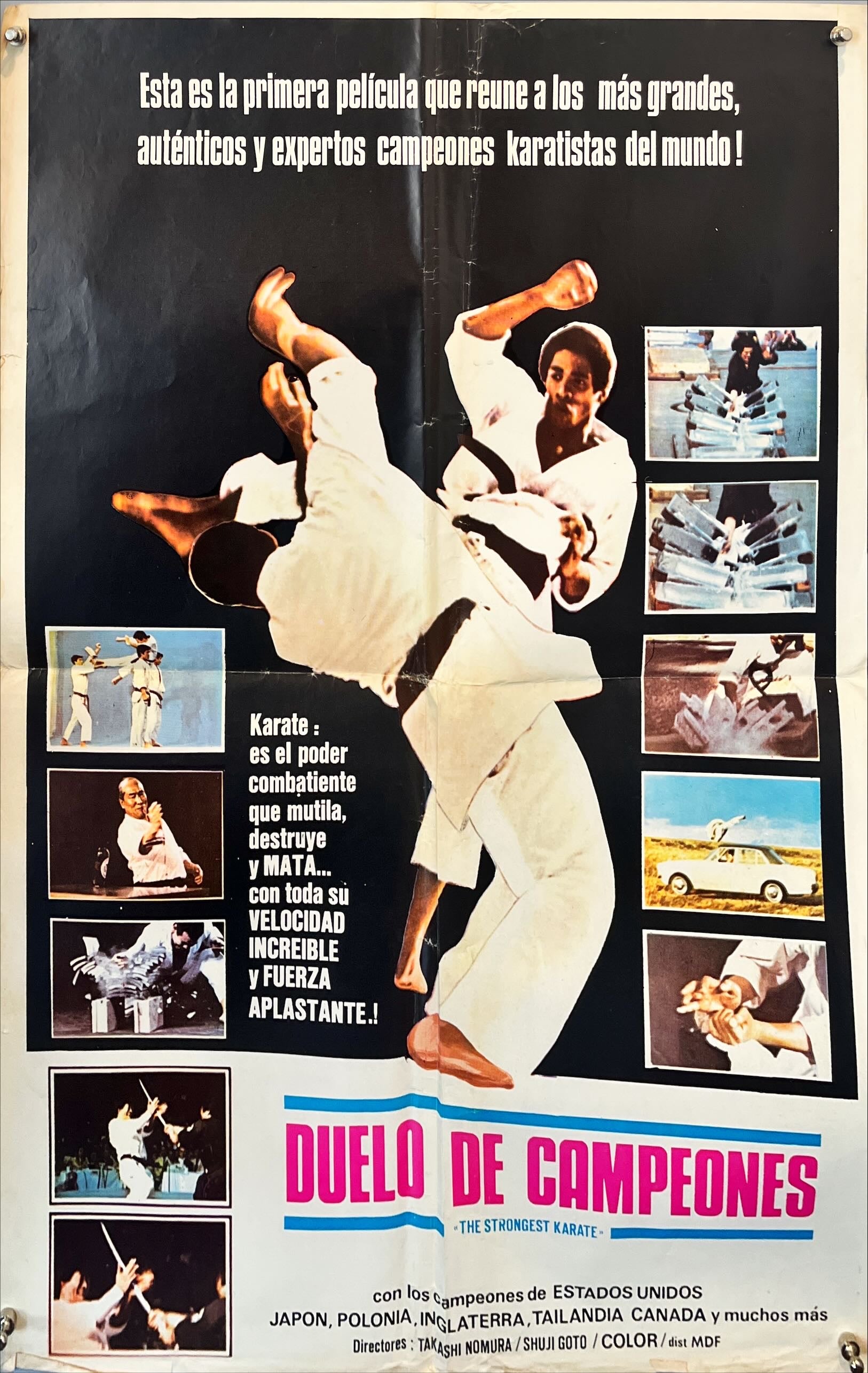 Duelo de Campeones (Original Mexican poster for The Strongest Karate) Circa 1980s