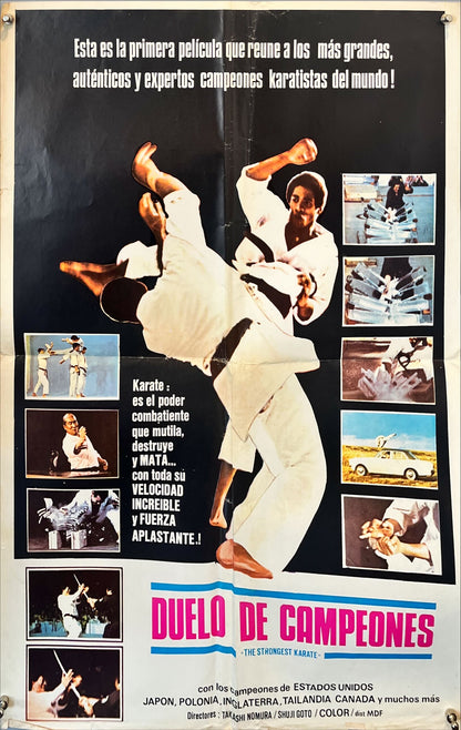 Duelo de Campeones (c.1980s) Original Mexican One Sheet Movie Poster – The Strongest Karate, Martial Arts Action Film