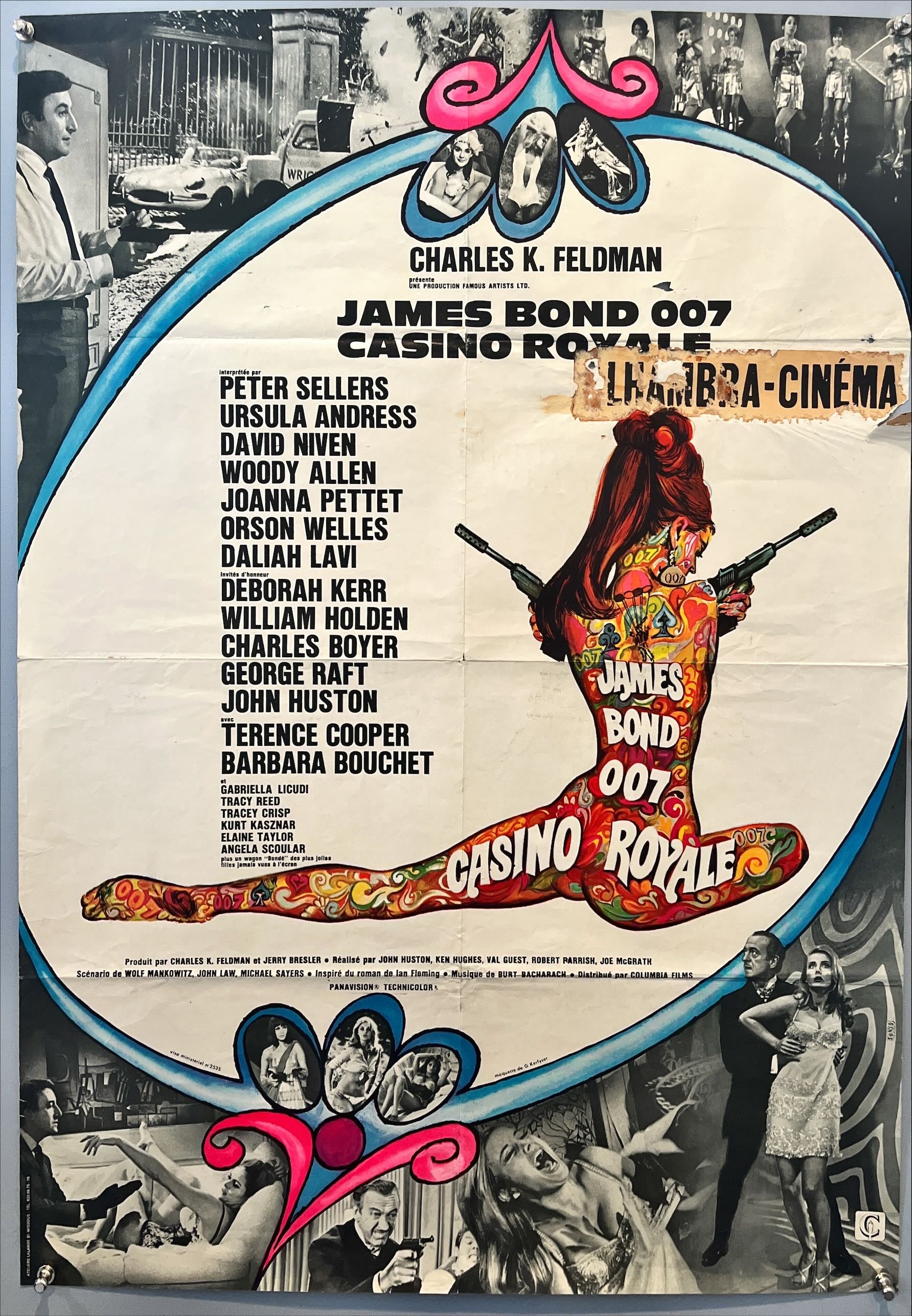 JAMES BOND CASINO ROYALE French Grande movie poster 47X63 PETER SELLERS 1967 VG