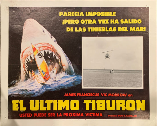 Great White, Mexican Lobby Card, 1sh 1982 great artwork of huge shark