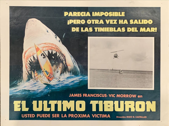 Great White, Mexican Lobby Card, 1sh 1982 great artwork of huge shark