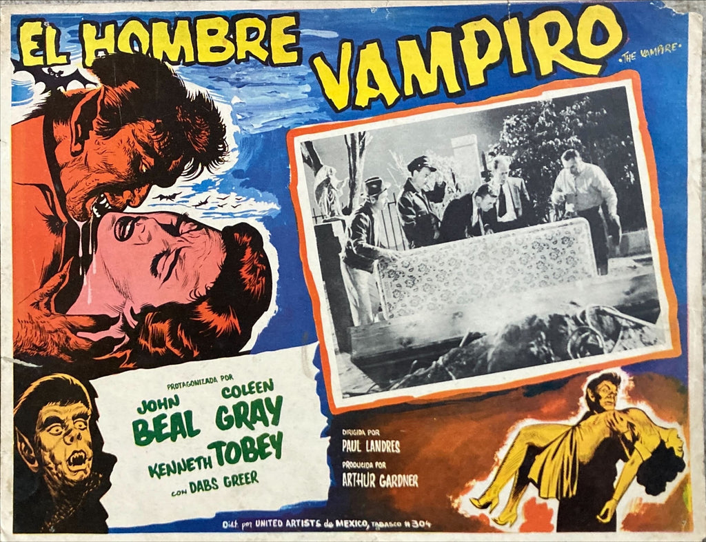 The Vampire (1957) Original Mexican Lobby Card, John Beal