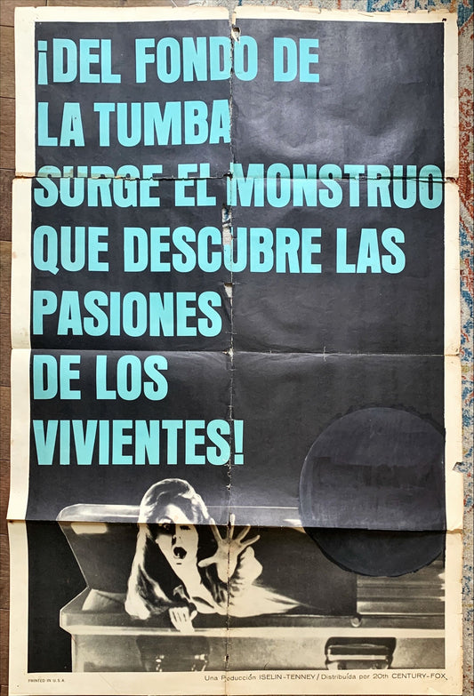 Curse of the living corpse,original poster,Argentinean '64 from grave the creature that undrapes the living