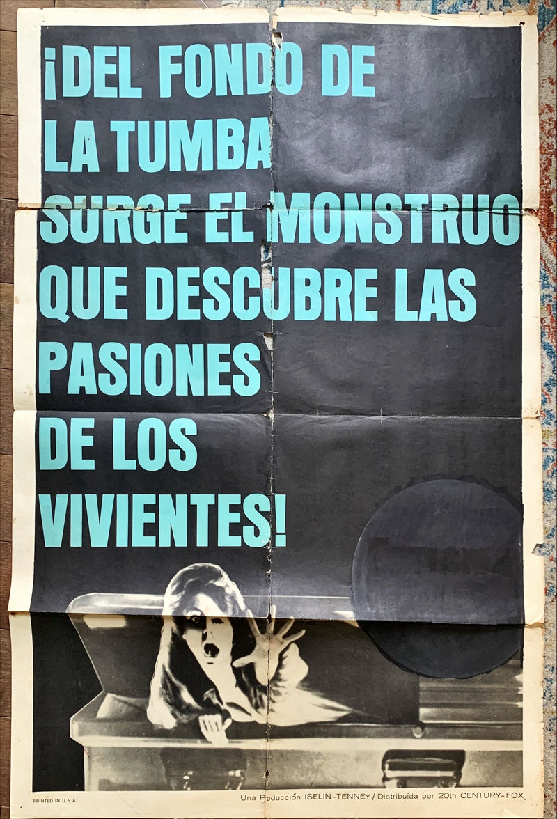 Curse of the living corpse,original poster,Argentinean '64 from grave the creature that undrapes the living