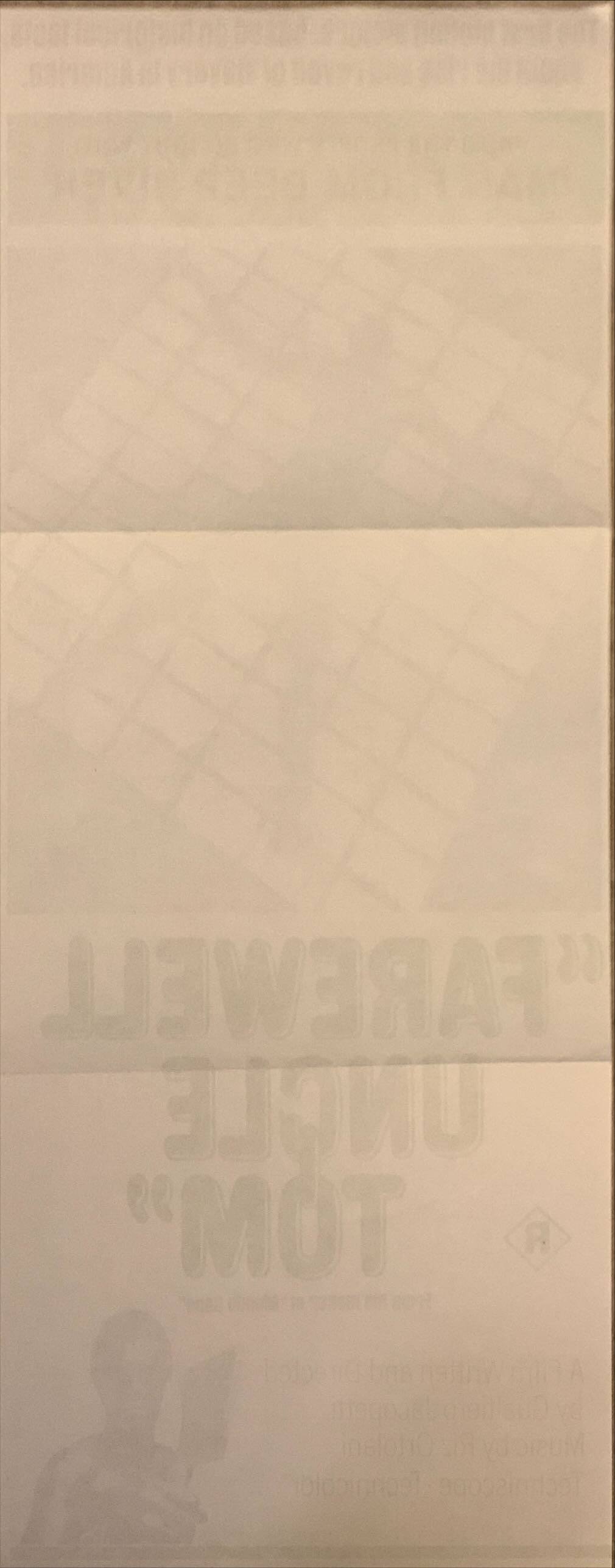 Farewell Uncle Tom, Aust daybill 1971, about slavery in America