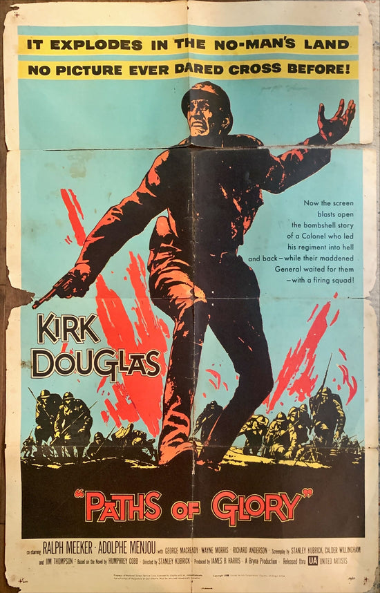 Paths of Glory, 1958 Stanley Kubrick classic, great artwork of Kirk Douglas in WWI